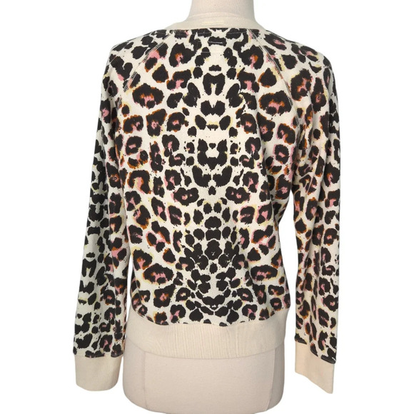 Mother Leopard Print Ivory Black Pink Sweatshirt Sweater Top - Picture 4 of 8